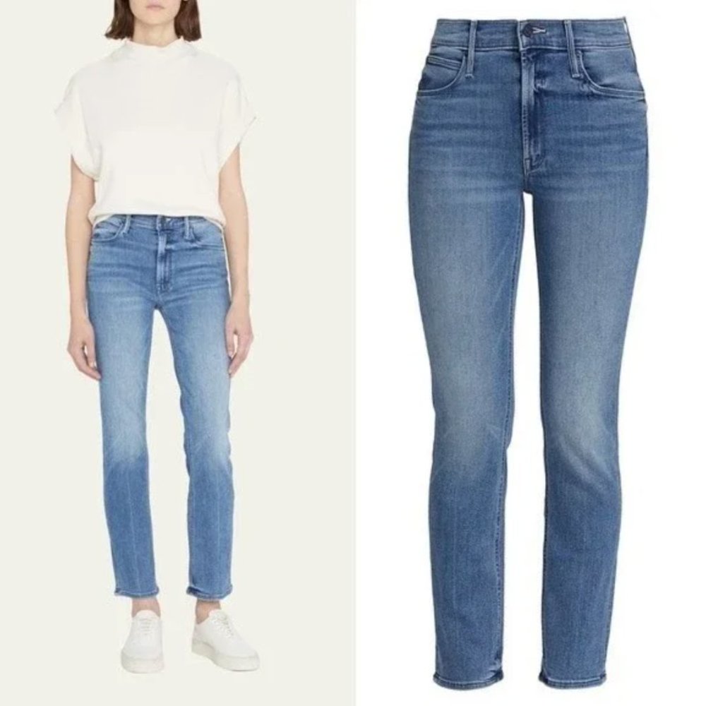 Mother Denim The Mid Rise Dazzler Ankle Fray in We the Animals Wash Size 29